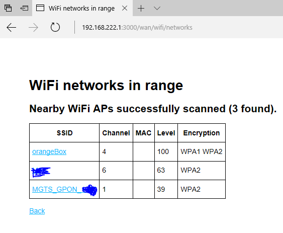 Select Wifi network